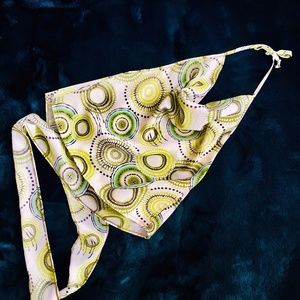 Lime retro open back halter top